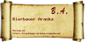Bierbauer Aranka névjegykártya