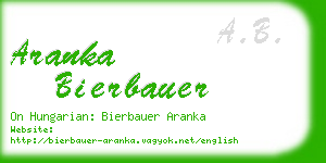 aranka bierbauer business card